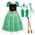 Frozen Snow Queen Princess Anna Party Dress Costume Cosplay Green Dress Up for Girls 3T-10 Years