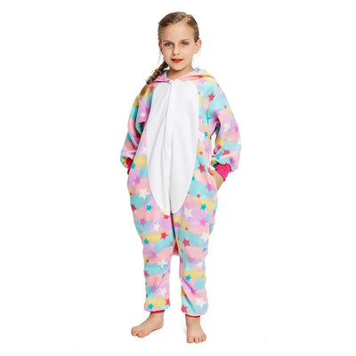 girls_colorful_stars_unicorn_pajamas
