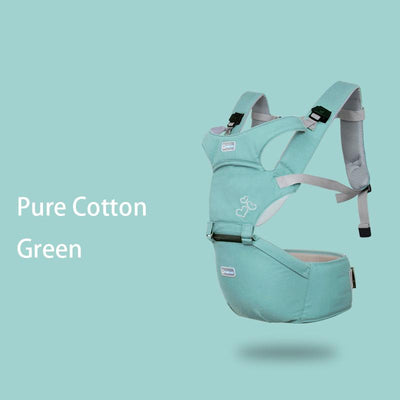 Ergonomic Baby Carrier with Hip Seat for All Seasons Green