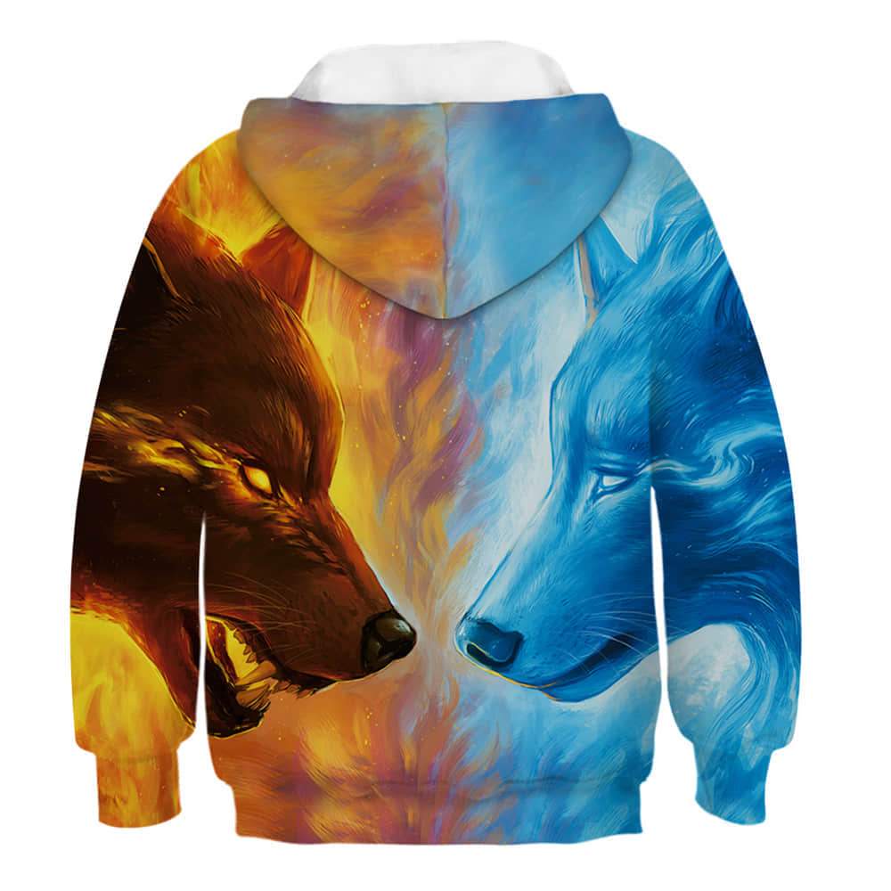 Fire And Ice Wolves Fighting