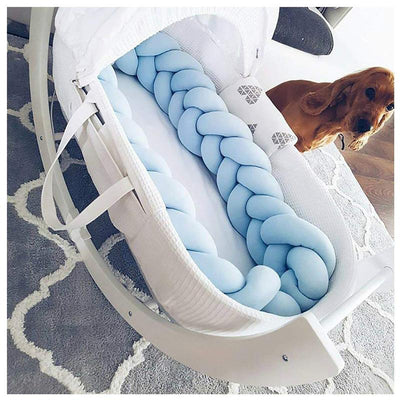 Soft Knot Pillow Decorative Baby Bedding Sheets Braided Crib Bumper Knot Pillow Cushion L Blue
