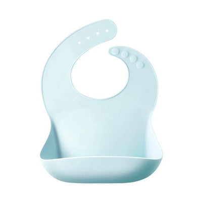 Waterproof Silicone Bib Easily Wipes Clean Comfortable Soft Baby Bibs Light blue