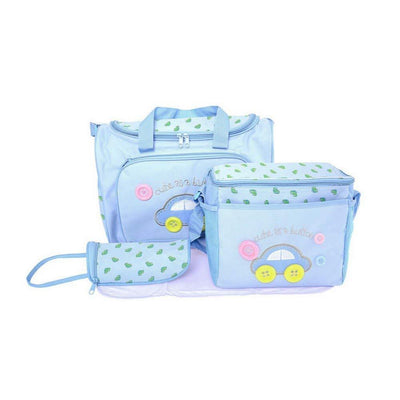 Multi-functional Fashion 4 Pcs Oxford Mummy Bag Waterproof Baby Diaper Nappy Bag Light blue
