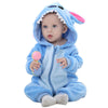 Boys & Girls Newborn Infant Baby Animal Style Hooded Romper Outfits Long Sleeve Velvet Jumpsuit 24M Light blue