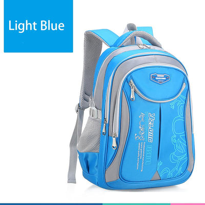 Waterproof School Bag Durable Travel Camping Backpack For Boys And Girls L Light blue