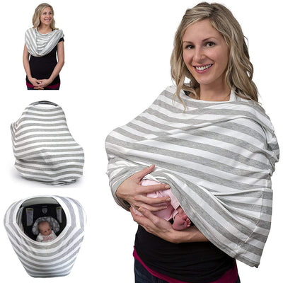 Multi-use Infinity Shawl Breastfeeding Cover & Nursing Scarf Covers For Baby Carrier Car Seat, Stroller 2