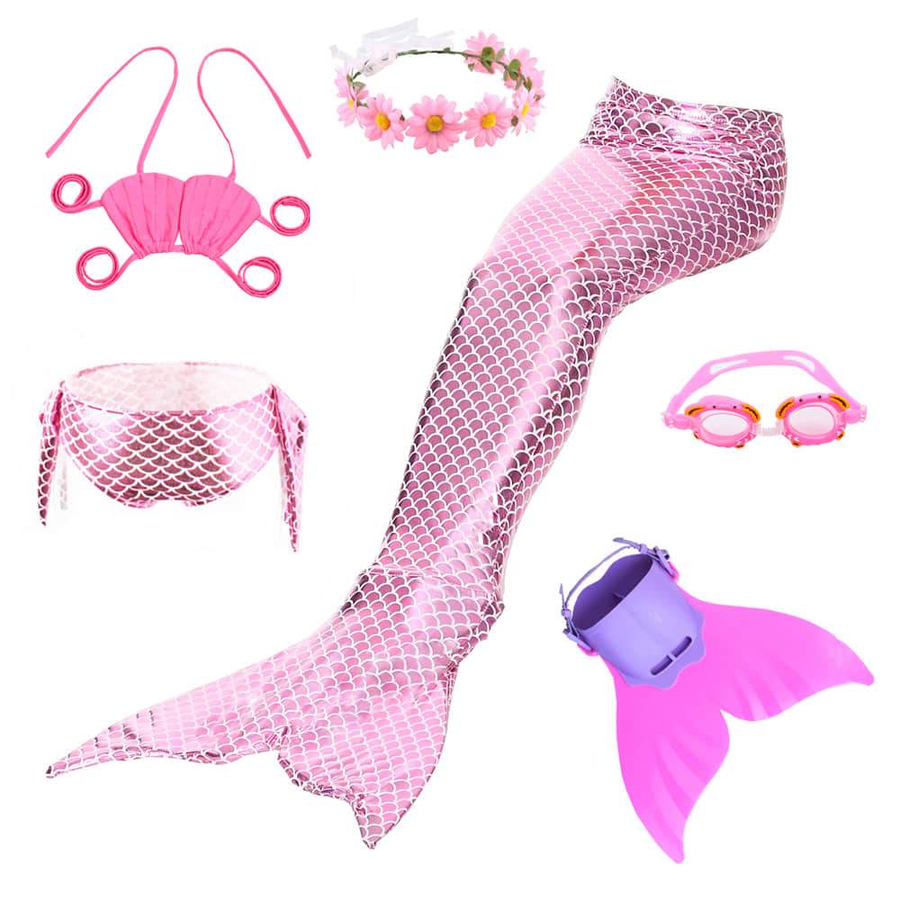Mermaid Tail Bikini Sets Swimsuit Swimwear for Girls Ages 4-12 Years Old