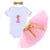 Baby Girl It's My 1st Birthday 3pcs Outfits Skirt Set Romper+tutu Dress + Headband Bowtie Pink