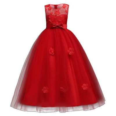 red_Big_Girl_s_Tulle_Retro_Vintage_Flower_lace_wedding_Dresses