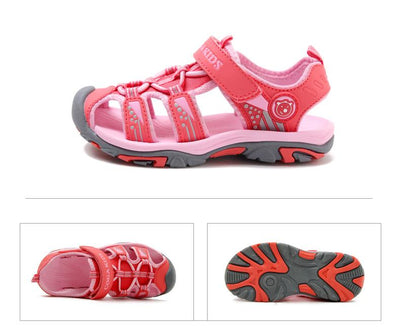 Kids Closed-toe Outdoor Strap Fashion Adventure Sporty Sandals For Girls 34 Pink