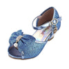 Sequin Bow Princess Crystal Sandals For Girls 36 Blue