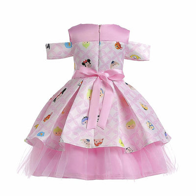 Easter Dresses For Girls With Bowknot And Cartoon Printed 8 Pink