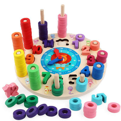 wooden_rainbow_math_toys_clock